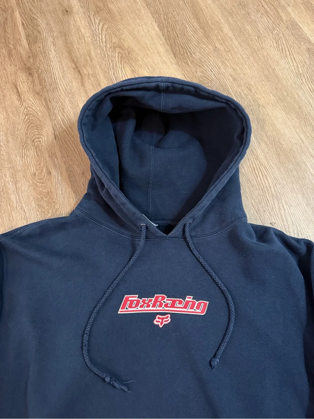 2000s fox racing grail quad hit navy hoodie size M - Picture 2 of 5